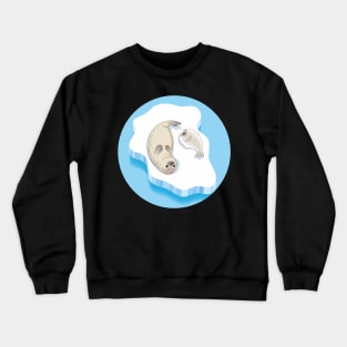 Cute seals family cartoon character design. vector Illustration. Crewneck Sweatshirt